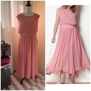 Caara Clara Chiffon Midi Wrap Dress  size  L